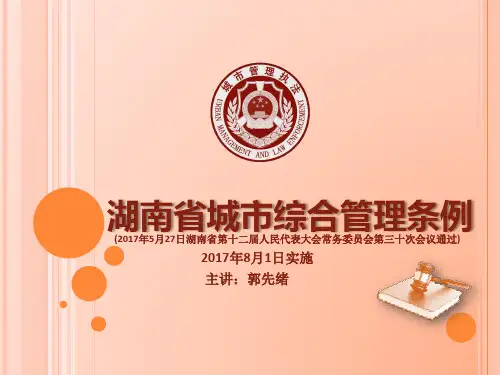 湖南省城市综合管理条例