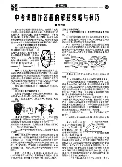 中考识图作答题的解题策略与技巧