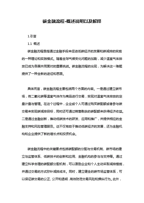 碳金融流程-概述说明以及解释