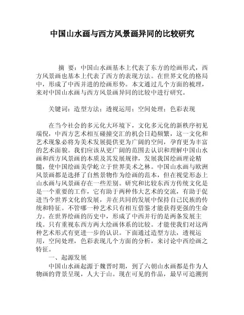 中国山水画与西方风景画异同的比较研究