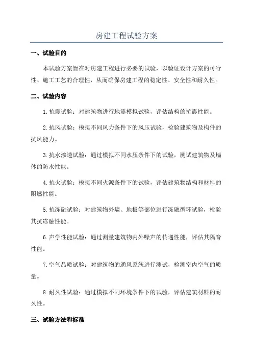 房建工程试验方案