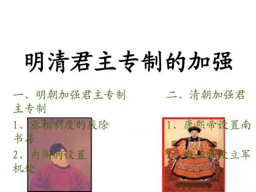 高一历史明清君主专制的加强1