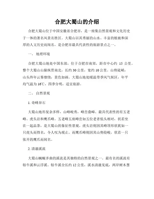 合肥大蜀山的介绍