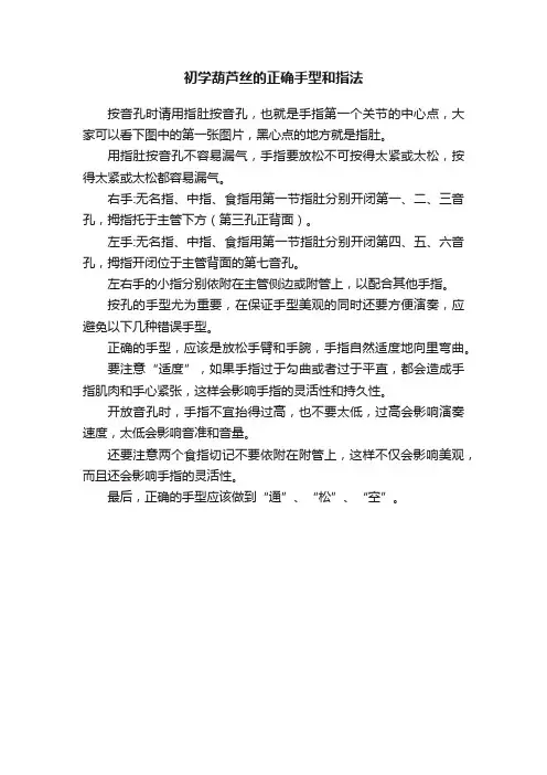 初学葫芦丝的正确手型和指法