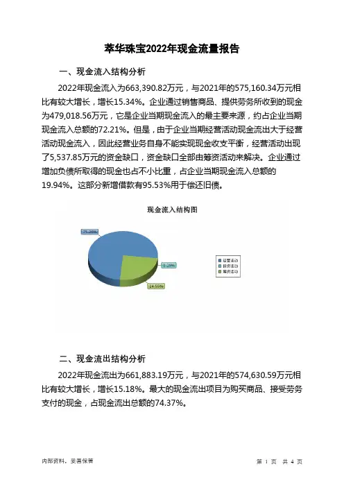 002731萃华珠宝2022年现金流量报告