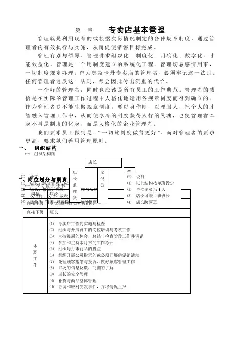 专卖店运营手册 卡尔丹顿