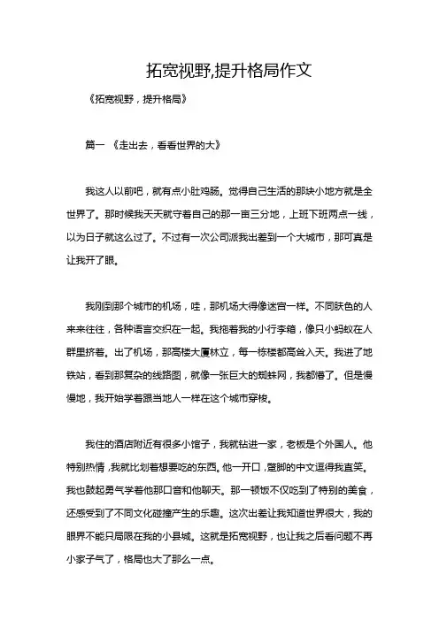 拓宽视野,提升格局作文