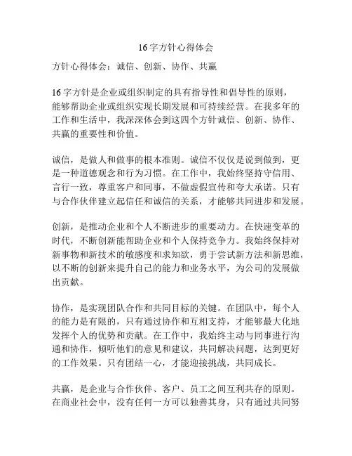 16字方针心得体会