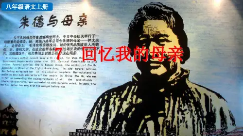 语文八年级上 7 回忆我的母亲