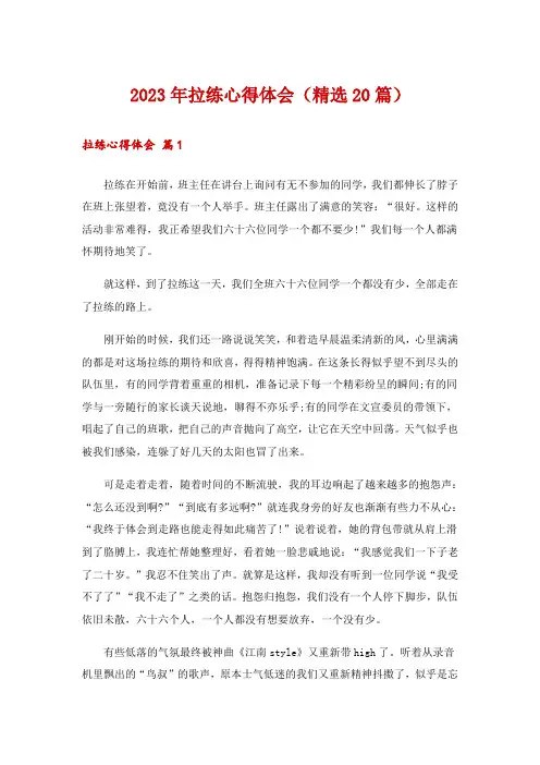 2023年拉练心得体会(精选20篇)