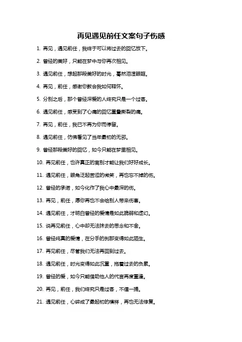 再见遇见前任文案句子伤感