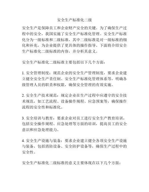 安全生产标准化二级