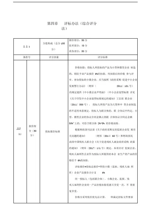 第四章评标办法(综合评分法)