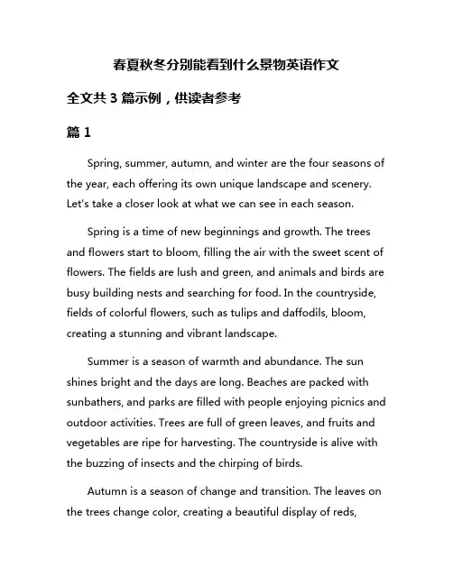 春夏秋冬分别能看到什么景物英语作文