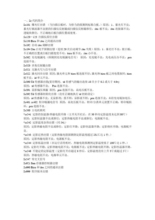 理光1113  1015 1018 故障代码