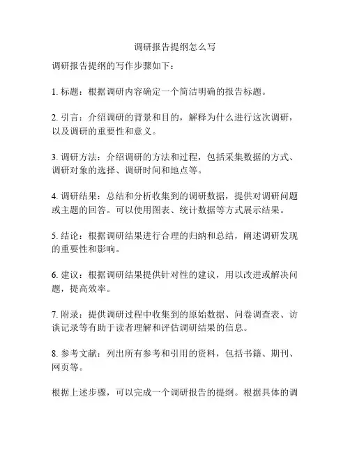 调研报告提纲怎么写