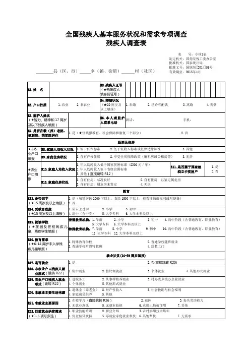 残疾人调查表