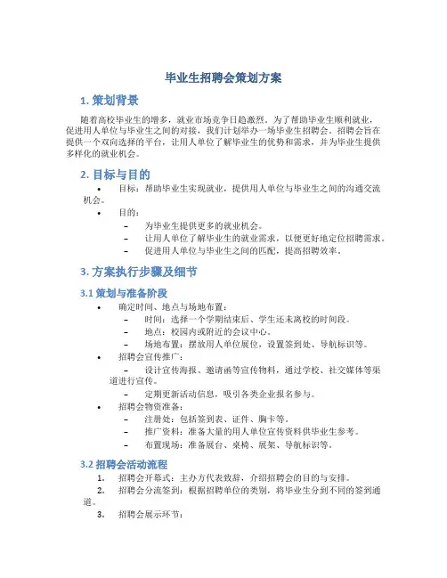 毕业生招聘会策划方案