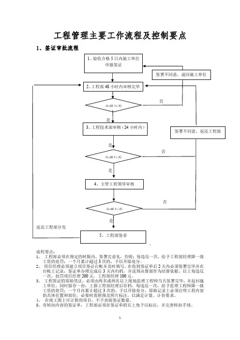 工程管理主要工作流程及控制要点