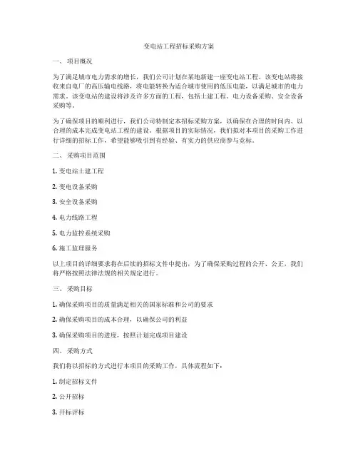 变电站工程招标采购方案