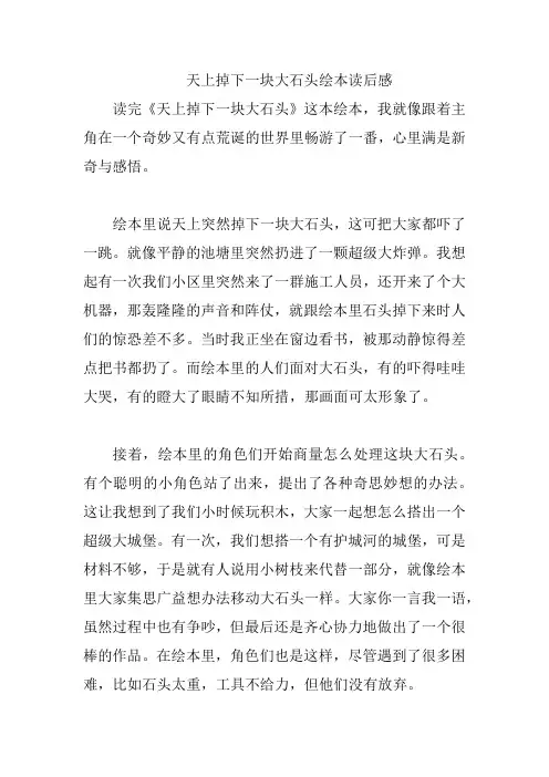 天上掉下一块大石头绘本读后感