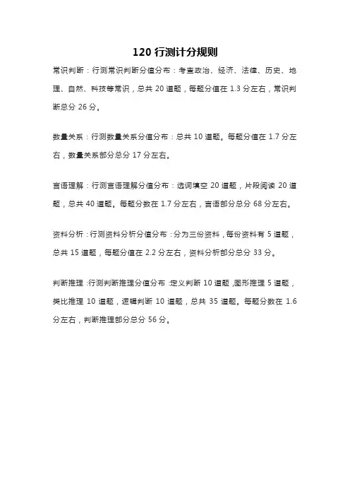120行测计分规则