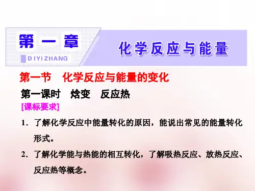 高中化学选修四  第一章  第一节    第一课时 焓变 反应热