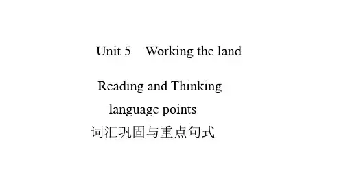 Unit 5 Reading and Thinking 课文知识点详解高中英语(选择性必修第一册