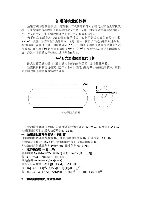 油罐容积计算