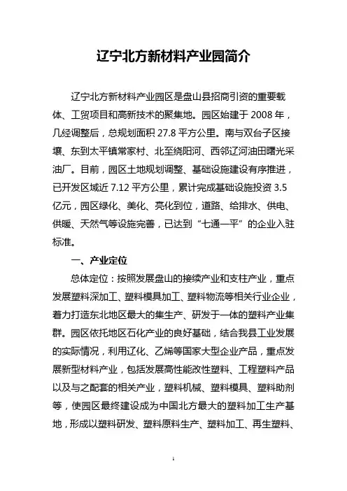 辽宁北方新材料产业园简介