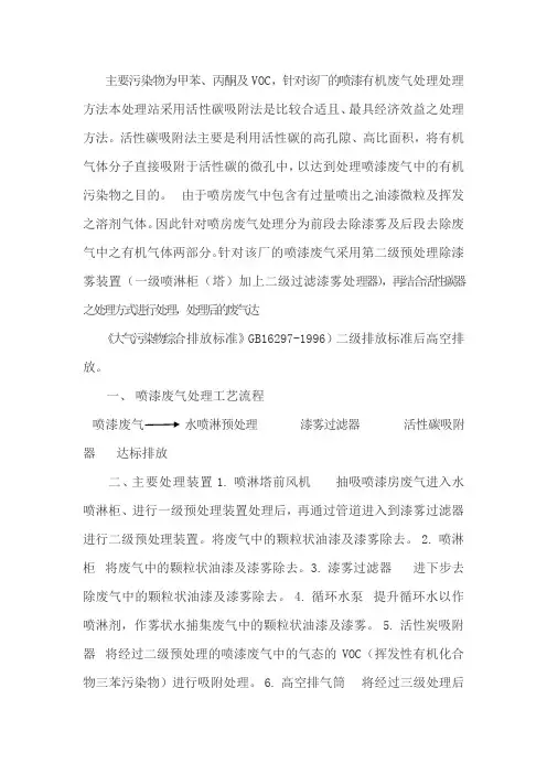 喷漆废气处理工艺操作手册