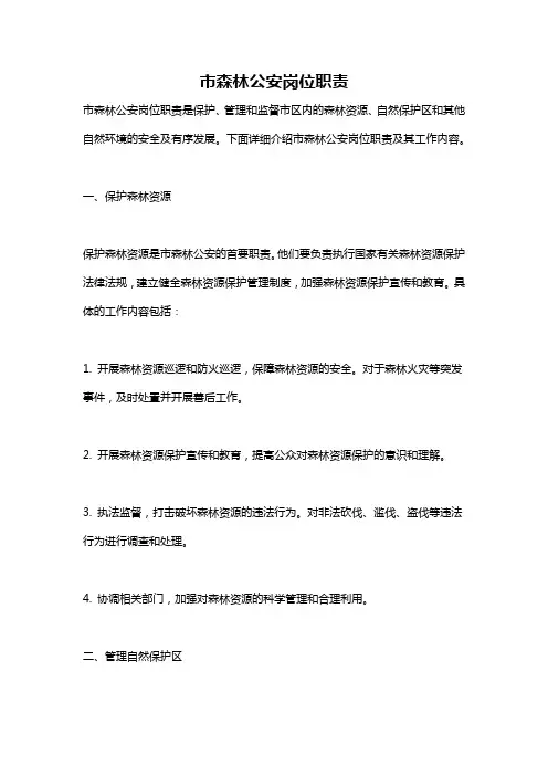 市森林公安岗位职责