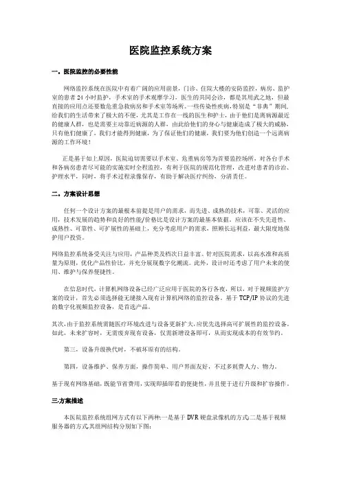 医院监控系统方案