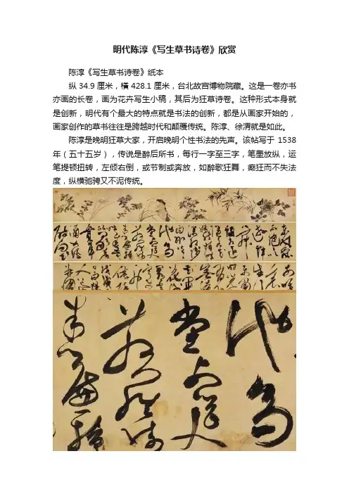 明代陈淳《写生草书诗卷》欣赏