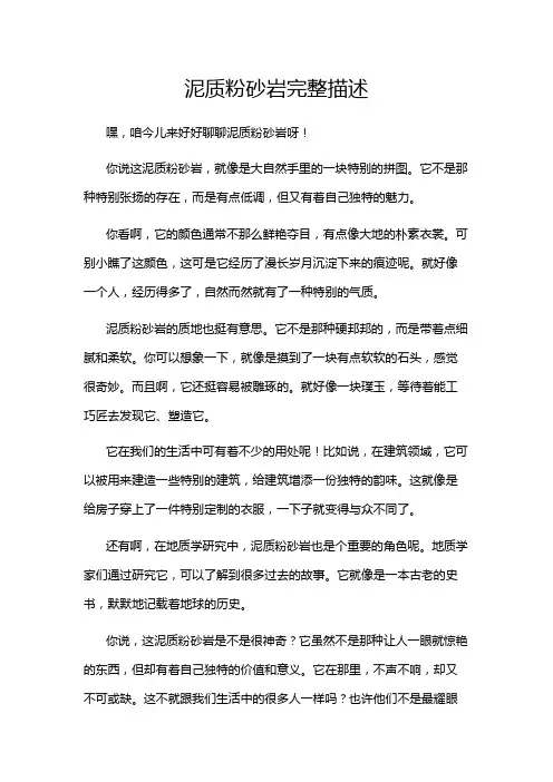 泥质粉砂岩完整描述