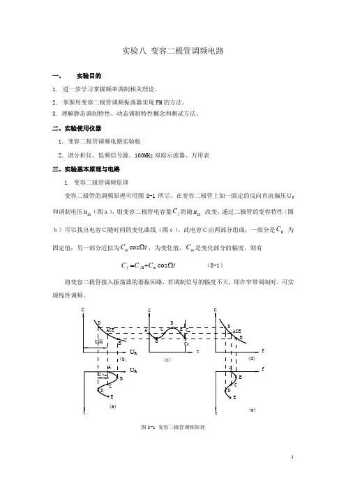 实验八 变容二极管调频电路