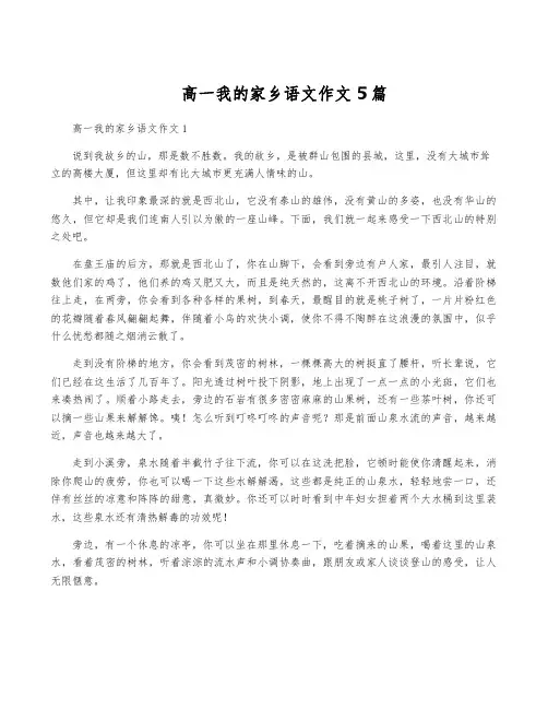 高一我的家乡语文作文5篇