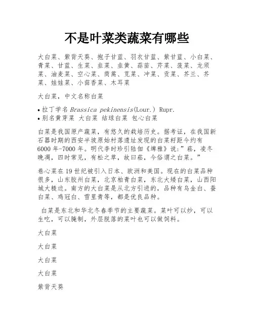 不是叶菜类蔬菜有哪些