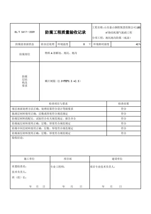 防腐质量检查记录