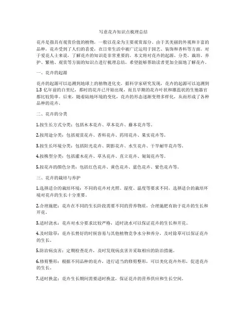 写意花卉知识点梳理总结
