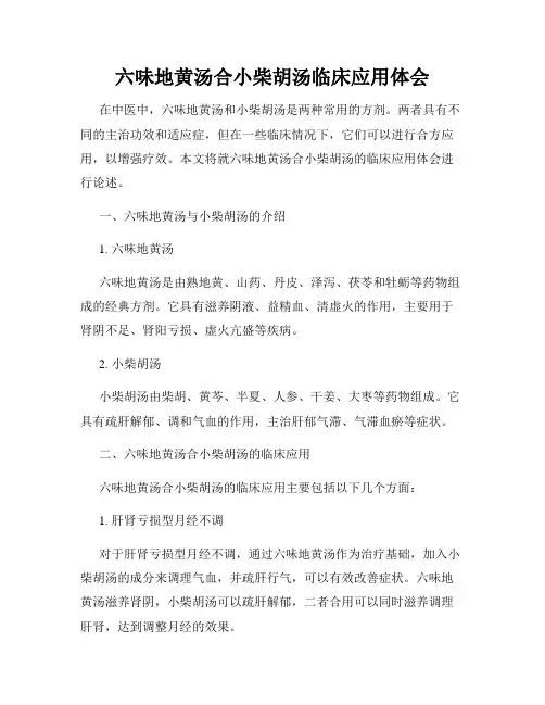 六味地黄汤合小柴胡汤临床应用体会