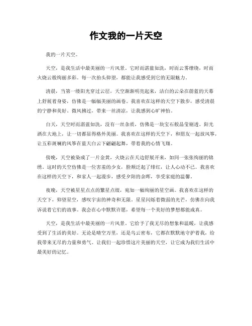 作文我的一片天空