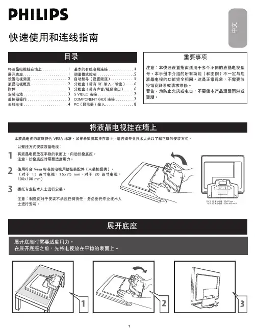 PHILIPS 快速使用和連線指南