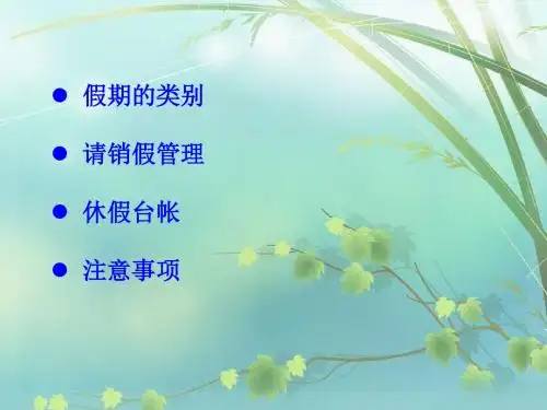 员工休假相关政策(共 35张PPT)