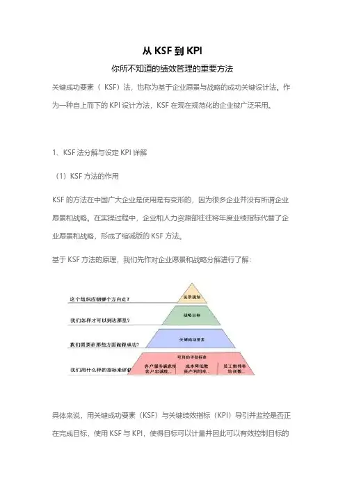 人力资源资料-KSF法分解目标与设定KPI