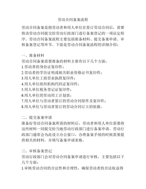 劳动合同备案流程