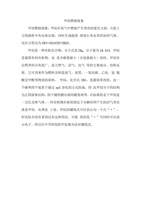 甲烷燃烧现象