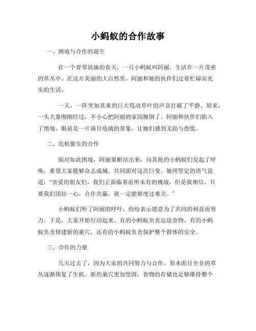 小蚂蚁的合作故事