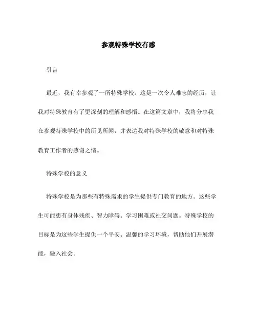 参观特殊学校有感