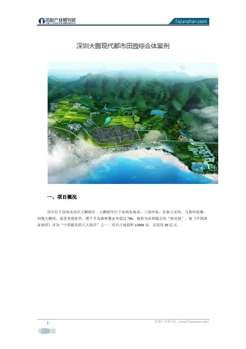 【田园综合体专题】深圳大鹏现代都市田园综合体案例